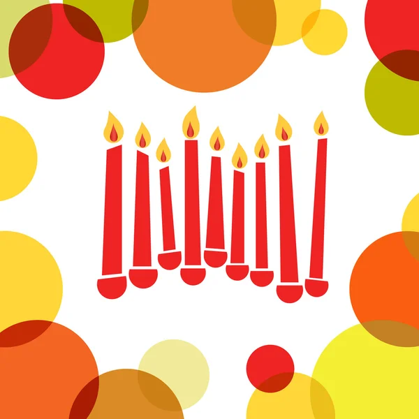 Hanukkah-kort med ljus — Stock vektor