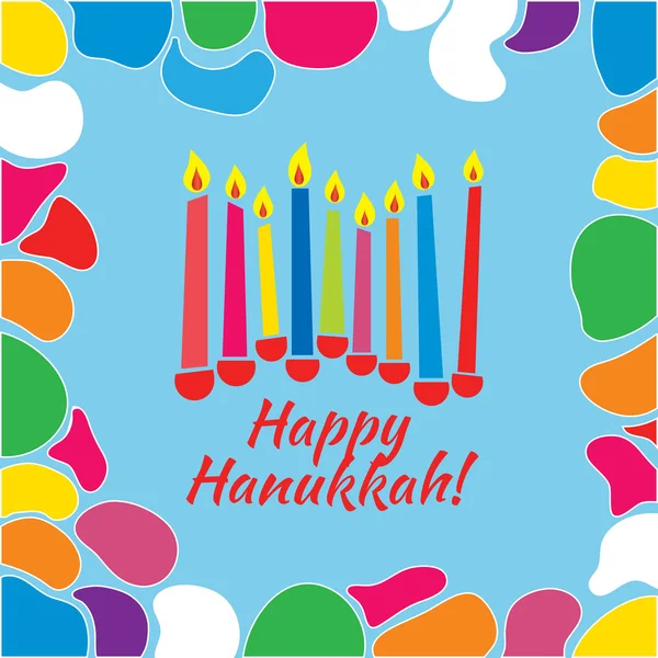 Scheda Hanukkah con candele — Vettoriale Stock