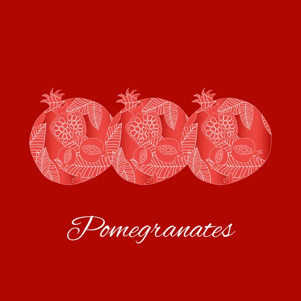 Decoratieve achtergrond met granaatappels — Stockvector