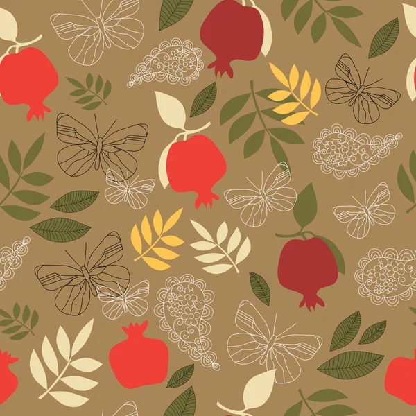 Decoratieve granaatappel kaart — Stockvector