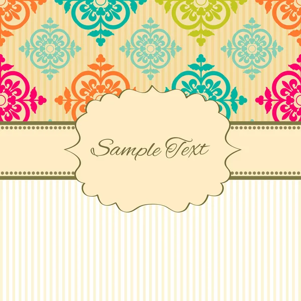 Tarjeta ornamento flores — Vector de stock