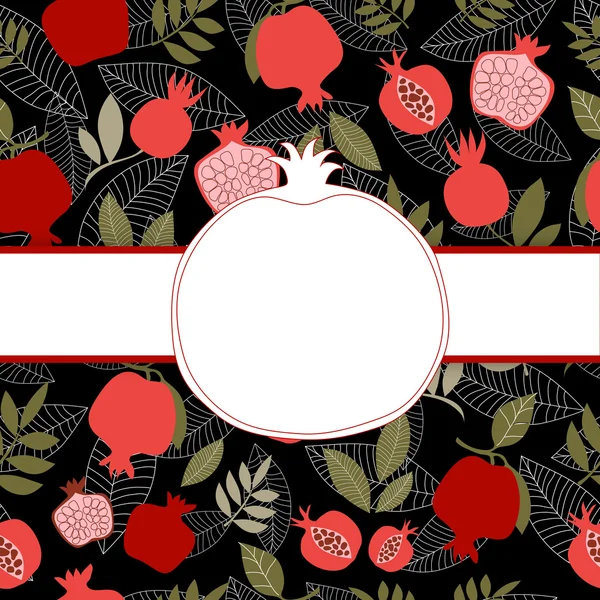 Decorative pomegranate card — Stock Vector