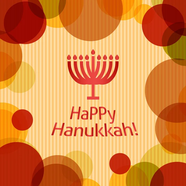 Tarjeta con texto feliz hanukkah — Vector de stock