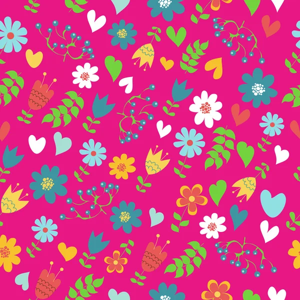 Colorful flowers pattern — Stock Vector