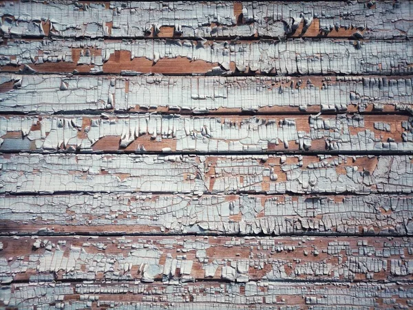 Old Wood Background Cracked Paint — Stock Photo, Image