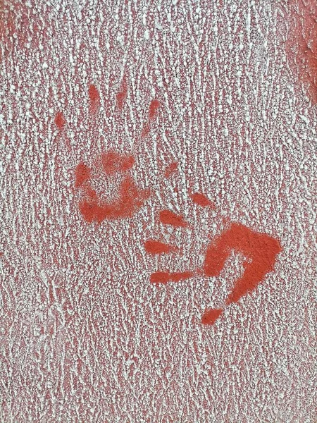 Wall Background Handprints — Stock Photo, Image
