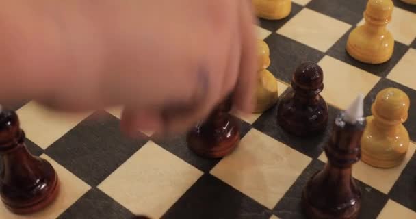 Chess on a chessboard — Stock Video