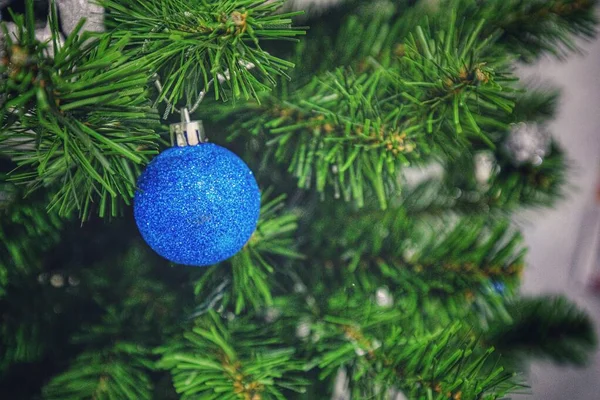 Noel oyuncakları evde.