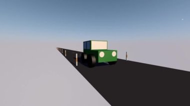 Animasyon 3 boyutlu araba turları