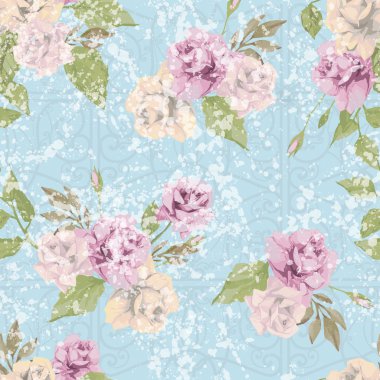 Gül desenli kusursuz çiçek deseni