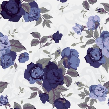 Mor Güllü çiçek desenli