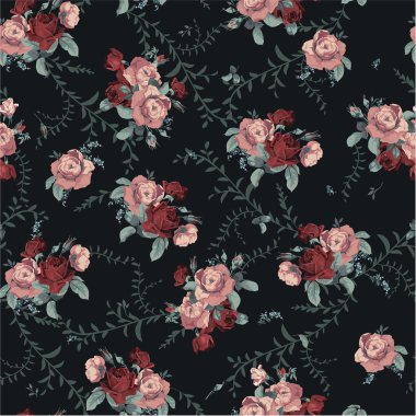 Gül çiçek desenli