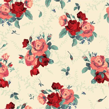 Gül çiçek desenli