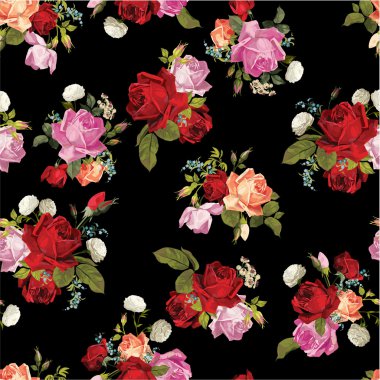 Gül çiçek desenli