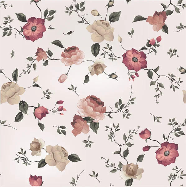 Бесшовный цветочный узор с розами — стоковый вектор
