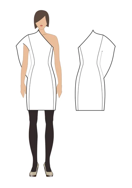 Boceto de vestido de mujer — Vector de stock