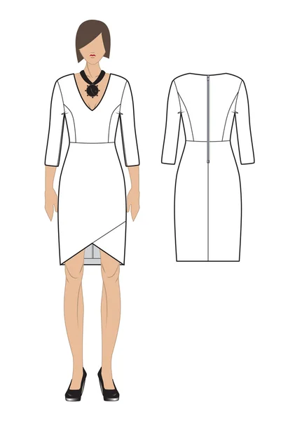 Boceto de vestido de mujer — Vector de stock