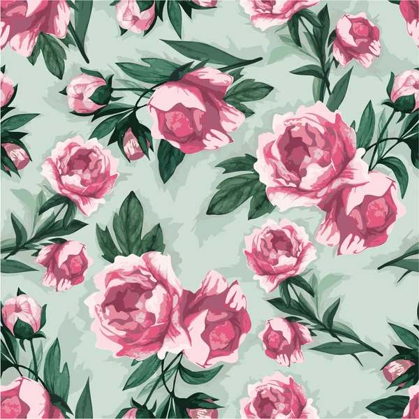 Blumenmuster mit rosa Rosen — Stockvektor