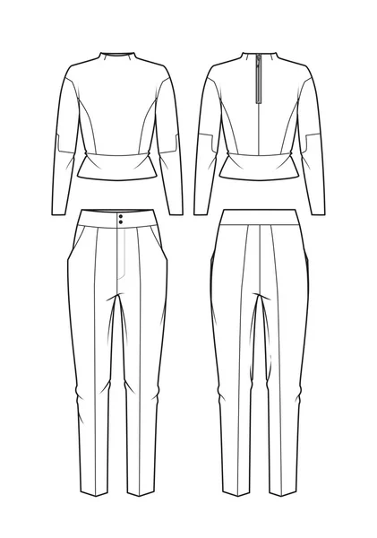 Женская блузка и брюки — стоковый вектор