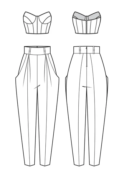 Camicetta e pantaloni da donna — Vettoriale Stock