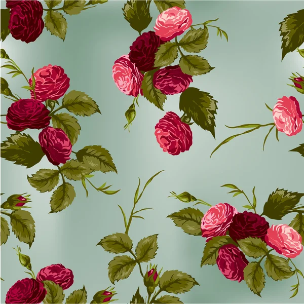 Blumenmuster mit roten und rosa Rosen — Stockvektor