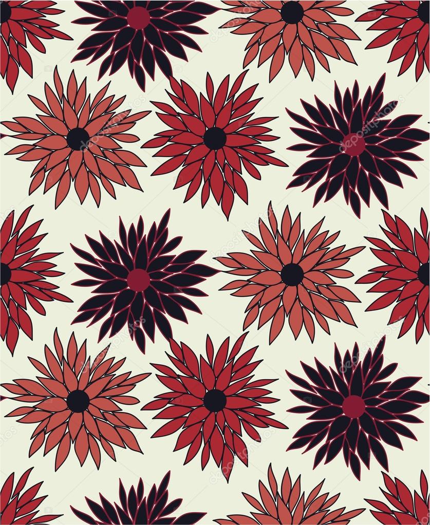 Floral pattern with chrysanthemum