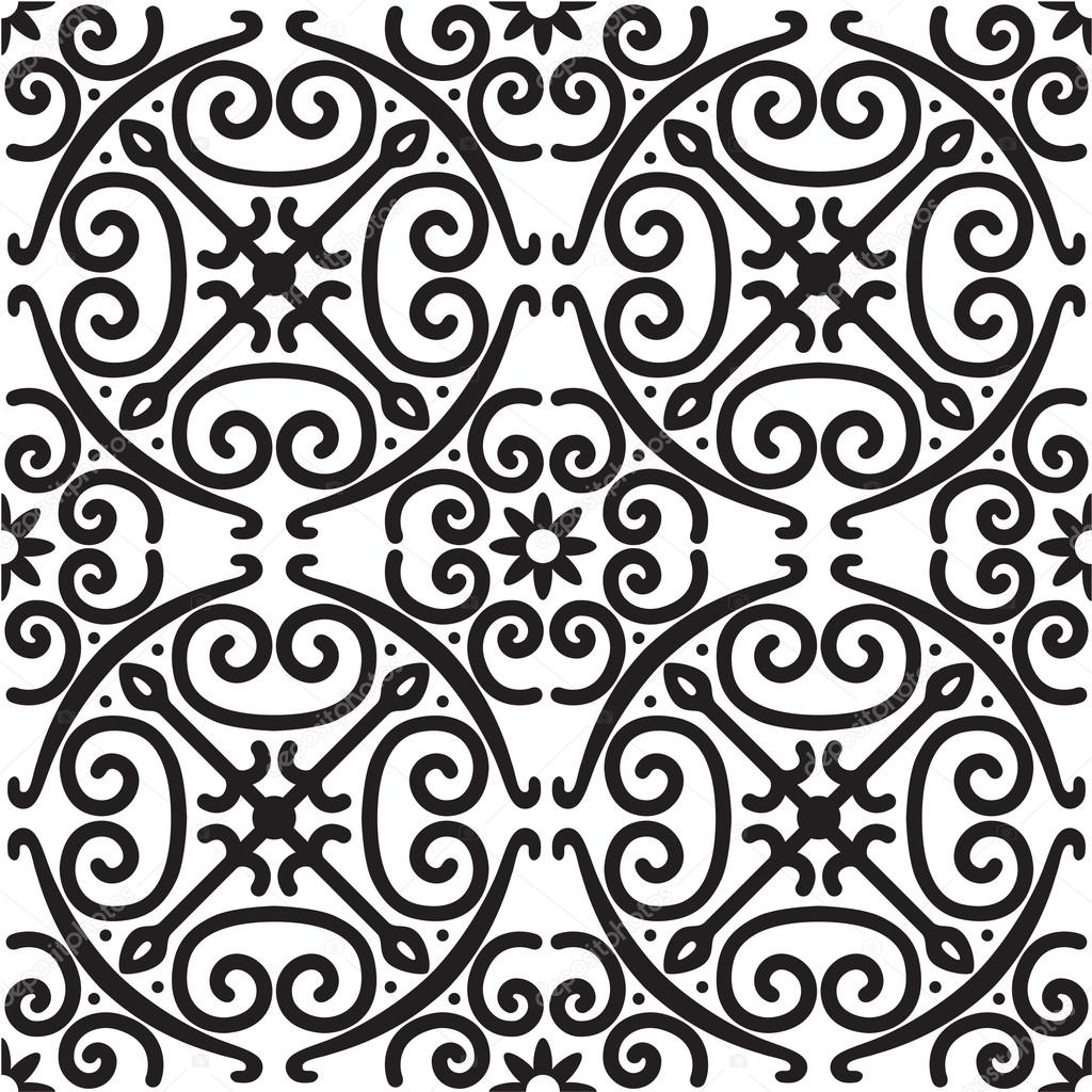 Elegant black and white seamless pattern