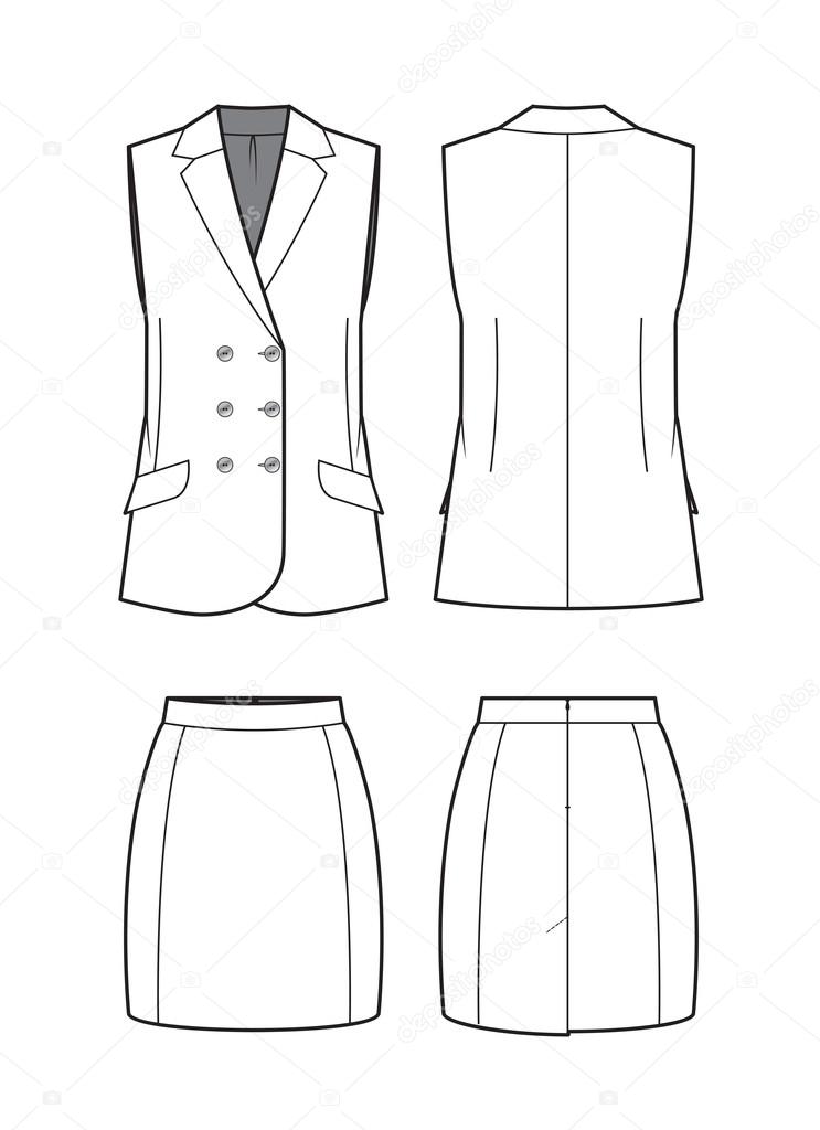 Woman's vest and skirt