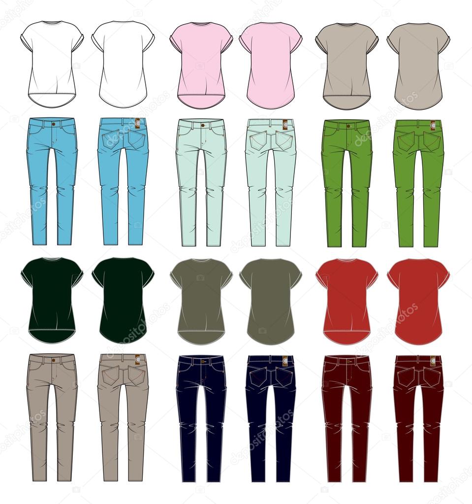 Female jeans and t-shirts