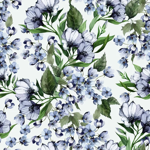 Seamless floral pattern with eustoma — Stock Photo, Image