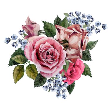 Suluboya gül buketi