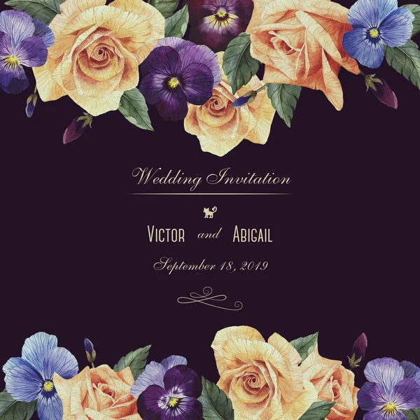 Gül ve Hercai Menekşe tebrik kartı