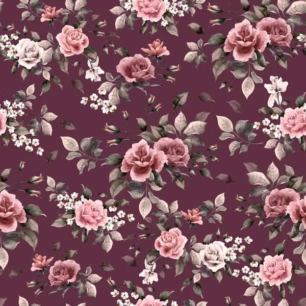 Red and pink roses pattern — Stock Photo, Image