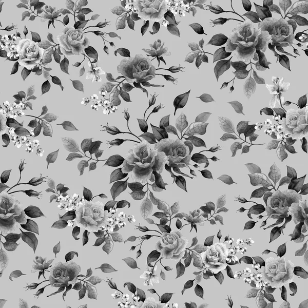 Monochrome pattern roses — Stock Photo, Image