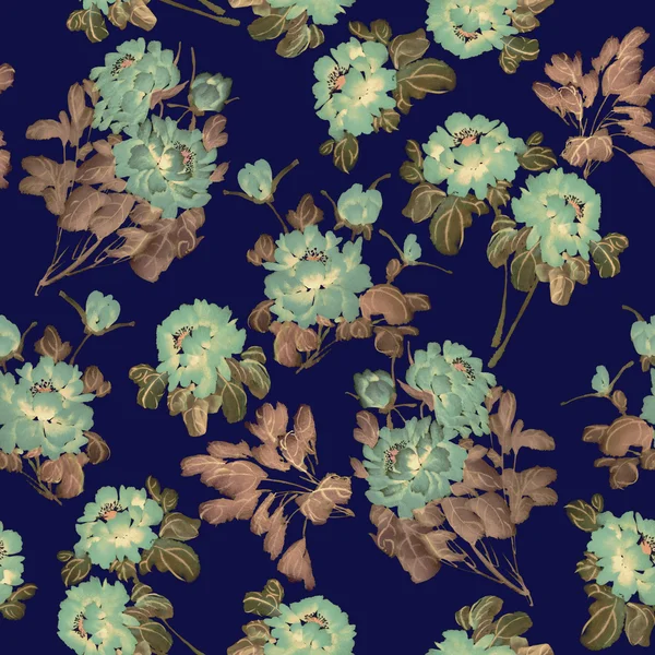 Seamless floral pattern with peonies — Stock Photo, Image