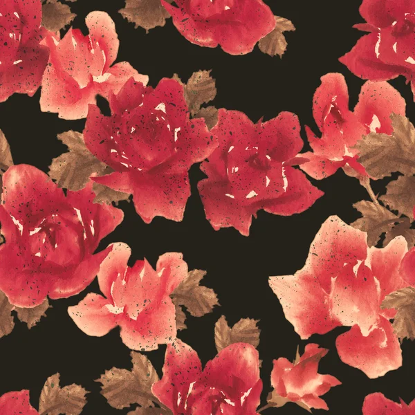 Patrón de acuarela con rosas —  Fotos de Stock