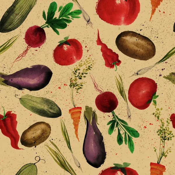 Modèle de légumes aquarelle — Photo