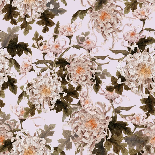菊花的水彩图案 — 图库照片