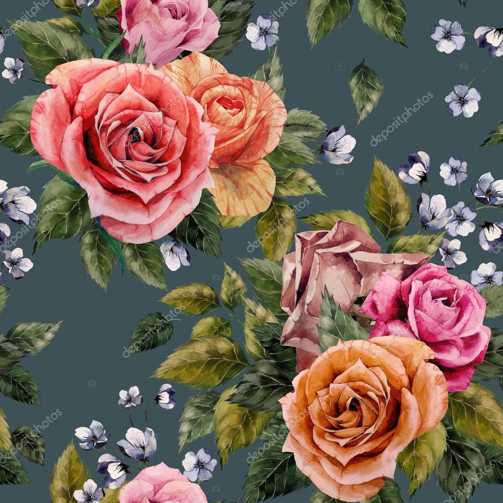 Floral pattern with roses Stock Illustration by ©ollallya #66408327