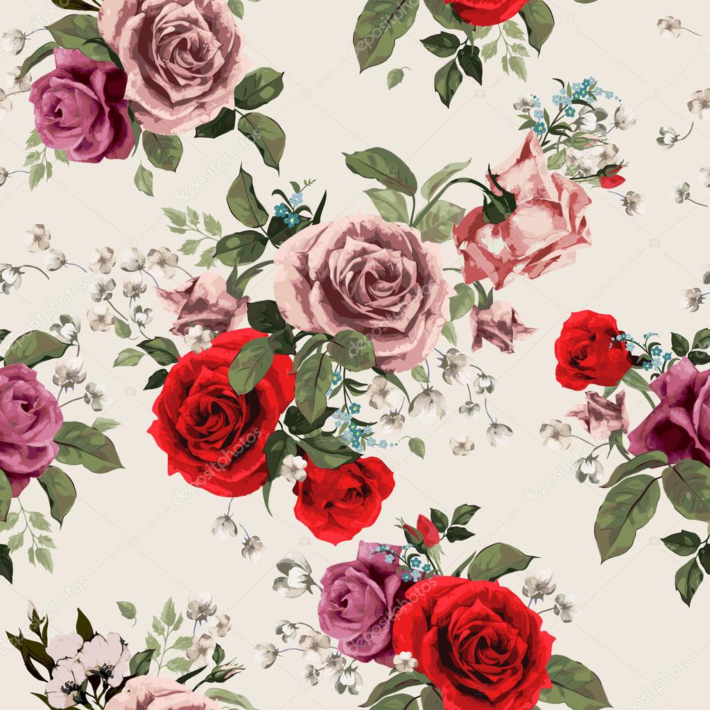 Floral pattern with roses
