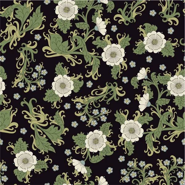 Blumenmuster mit Chrysanthemen — Stockvektor