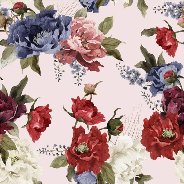 Şakayık ile çiçek desenli