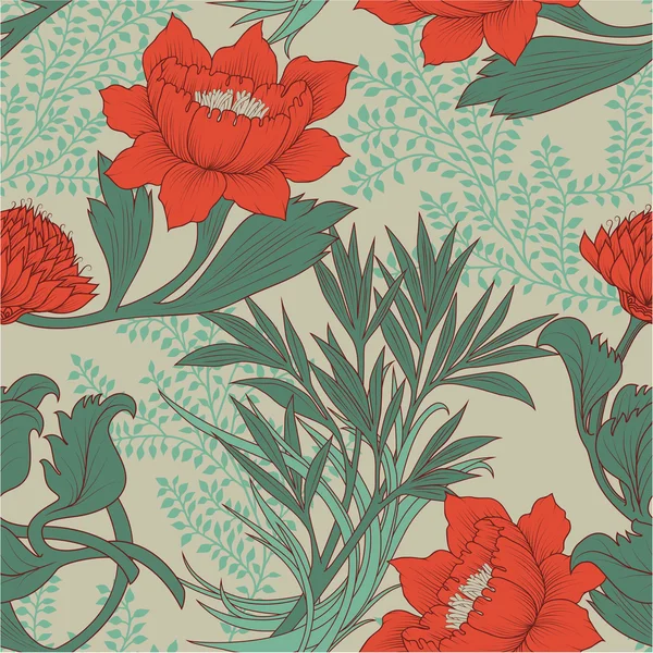 Patrón floral con crisantemo — Archivo Imágenes Vectoriales