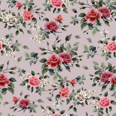 Kırmızı ve pembe gül deseni