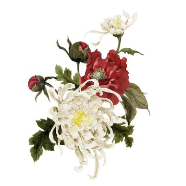 Kasımpatı ve peonies oluşan