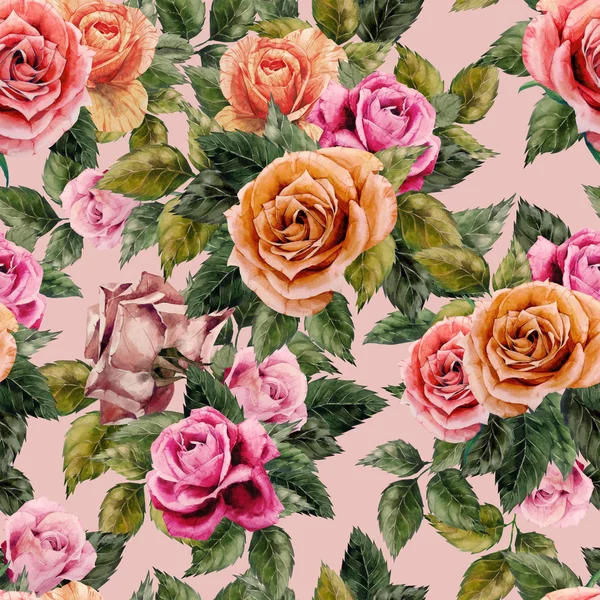 Kwiatowy wzór z różami — Zdjęcie stockowe