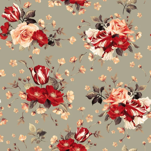 Floral pattern with roses — Stock Photo, Image