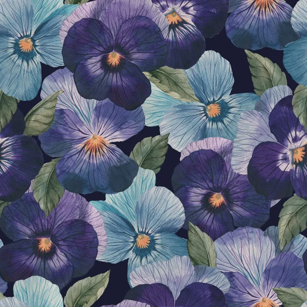 Aquarel viooltje patroon — Stockfoto