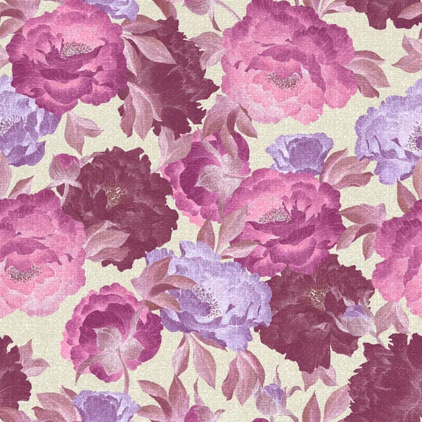 Watercolor peonies pattern — Stock Photo, Image