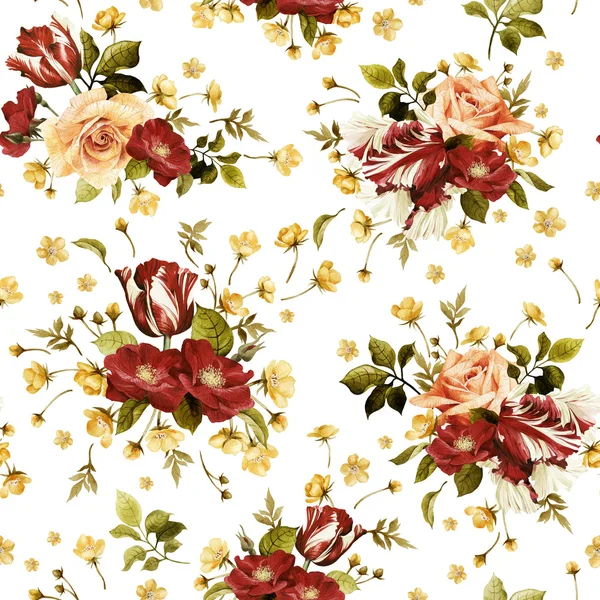 Floral pattern with roses — Stock Photo, Image